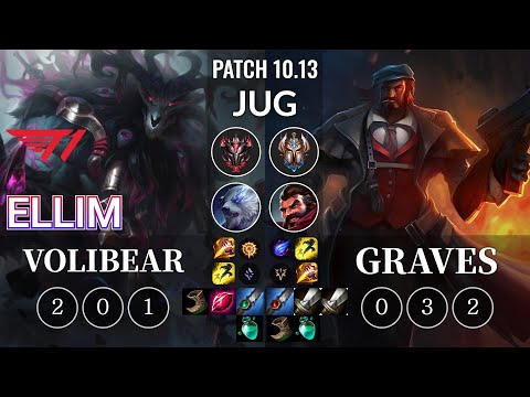 T1 Ellim Volibear vs Graves Jungle - KR Patch 10.13