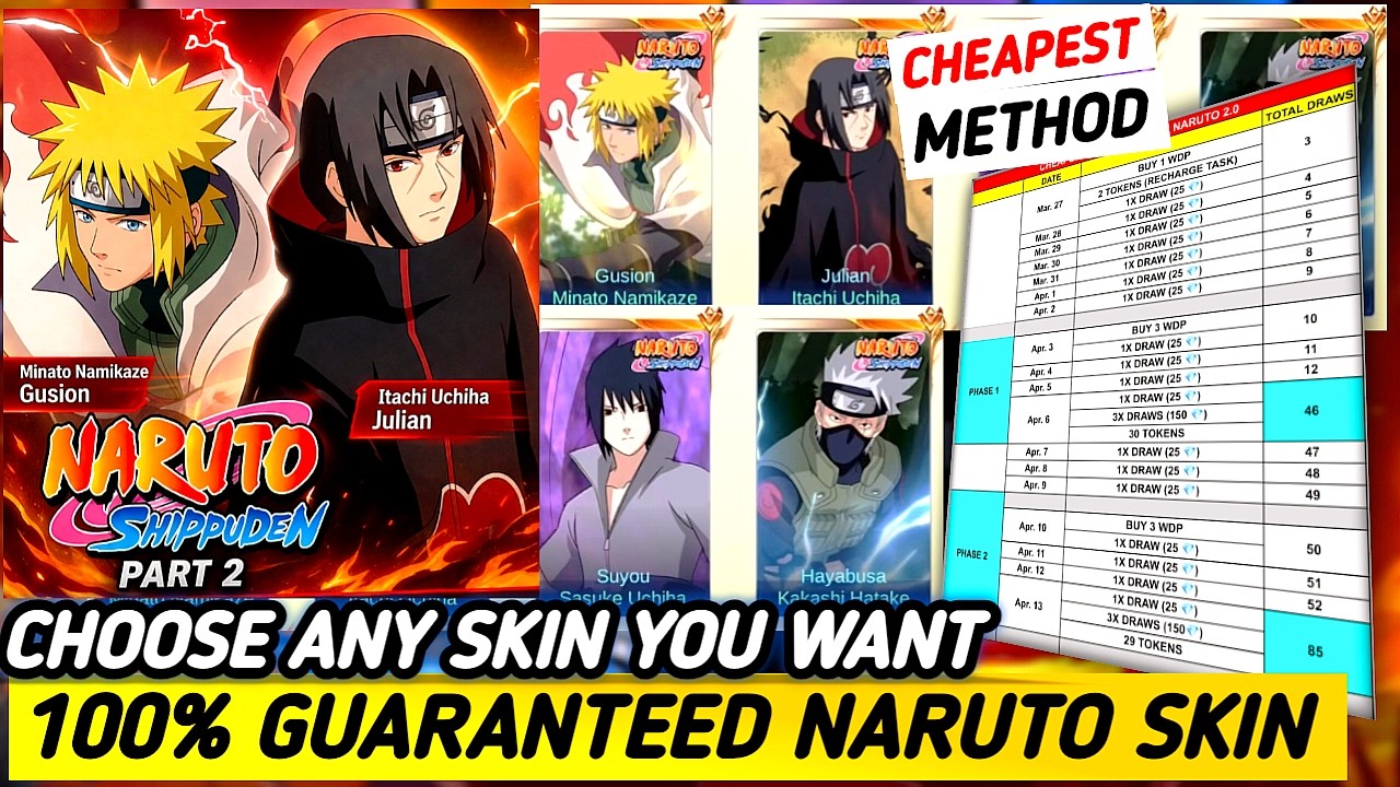 CHEAPEST WAY TO GET NARUTO SKIN (💯% GUARANTEED)! MLBB X NARUTO 2.0 DRAW TRICK 2026! - MLBB