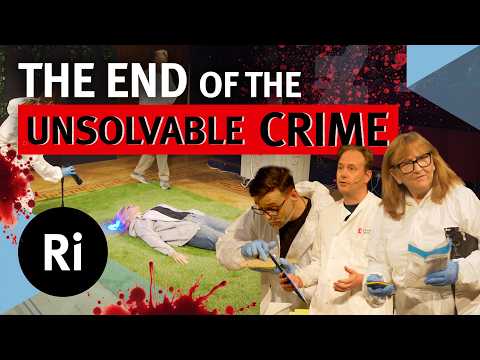 Five forensic scientists walk through a crime scene