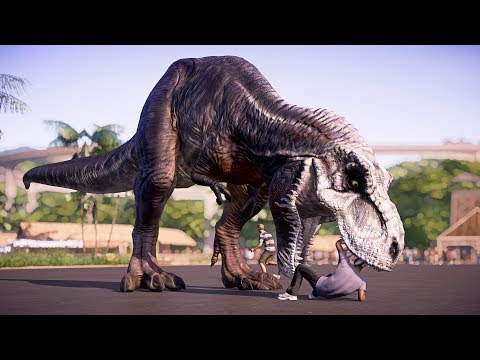 🌍 Jurassic World Evolution - Tyrannosaurus Rex Vs Spinosaurus Breakout and Fight!