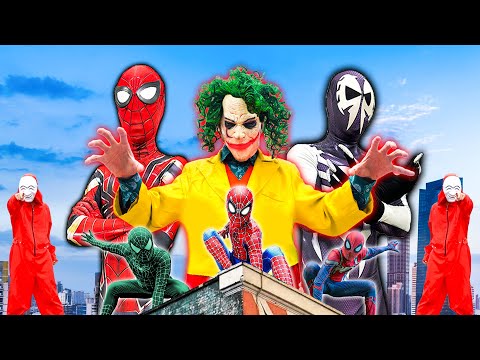 PRO 5 SPIDER-MAN Team || Rescue White Hero from Bad ALIEN, VENOM, JOKER, MONEY HEIST (Funny, Action)