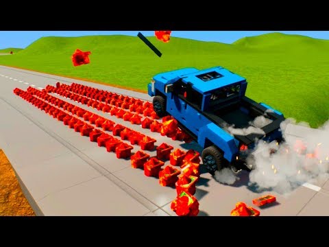 High Speed Lego Car Vs Mines Crashes | Brick Rigs