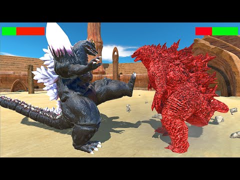 SPACE GODZILLA VS RED GODZILLA 2021 AT THE ARENA - Animal Revolt Battle Simulator