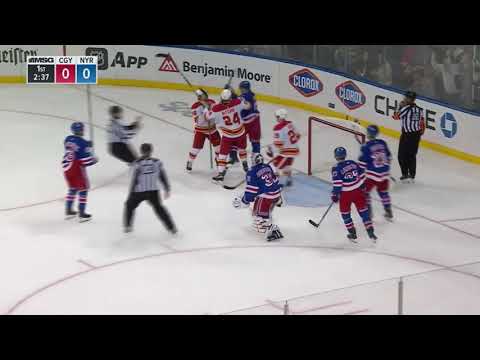New York Rangers and Calgary Flames Scrum