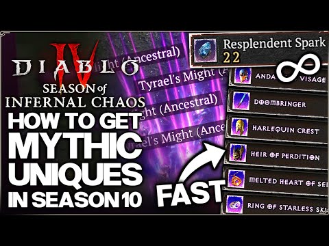 Diablo 4 - How to Get ALL Mythic Uniques in Season 10 - 2 Free Mythics, Fast Farm Guide & Sparks!