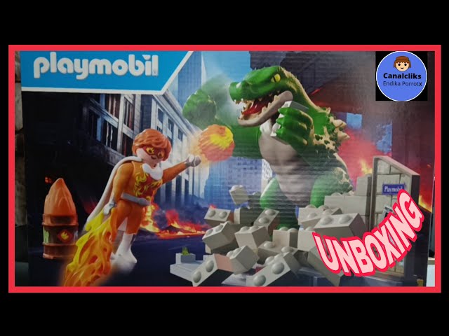 Vídeo relacionado con PLAYMOBIL | Heroes | Enfrentamiento con el Lagarto Gigante | Juguete a Partir de 4 años | Regalo para niños | Set de acción emocionante | con Lagarto Gigante articulado y Muro rompible | 71831