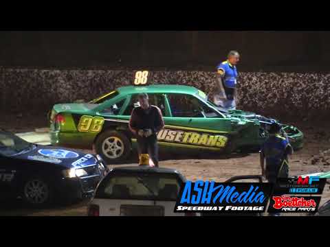 Production Sedans: Ray Usher and Scott Thompson Rollover - Maryborough Speedway