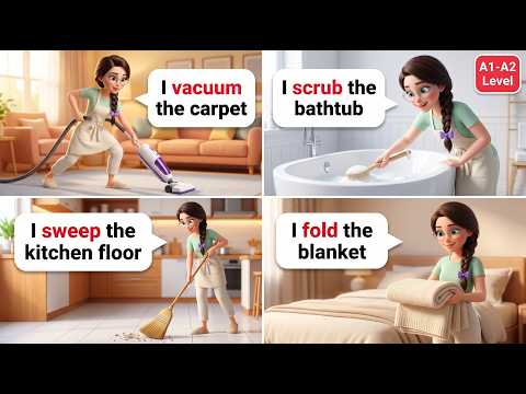 ホームクリーニング英会話 | 初心者向けシャドーイング練習 | A1-A2 (Home Cleaning English Sentences | Shadowing Practice for English Beginners | A1-A2)