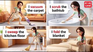 Home Cleaning English Sentences | Shadowing Practice for English Beginners | A1-A2