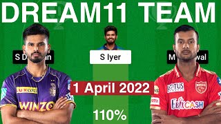 KOL vs PBKS Dream11 Team Prediction Kolkata vs Punjab Dream11 Prediction TATA IPL 2022 Dream11 Team