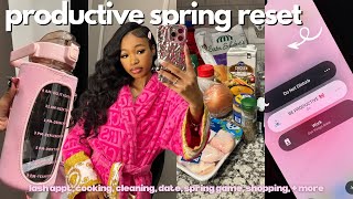 weekly vlog : SPRING RESET, NEW MONTH🌷| STRESSED, shopping, date, cooking, college game, more