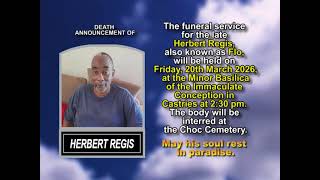 Herbert Regis ~ Short Obituary