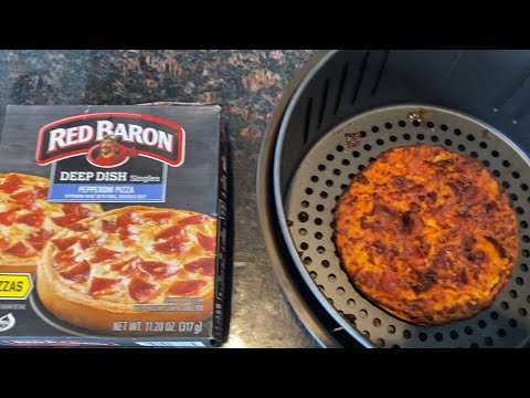 Air Fryer Deep Dish Pizza - Frozen Red Baron Deep Dish Singles - crispy crust & gooey cheese! 🍕😋👍