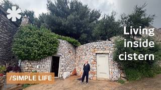 Turning stone ruin & underground cistern into convertible home to slow down