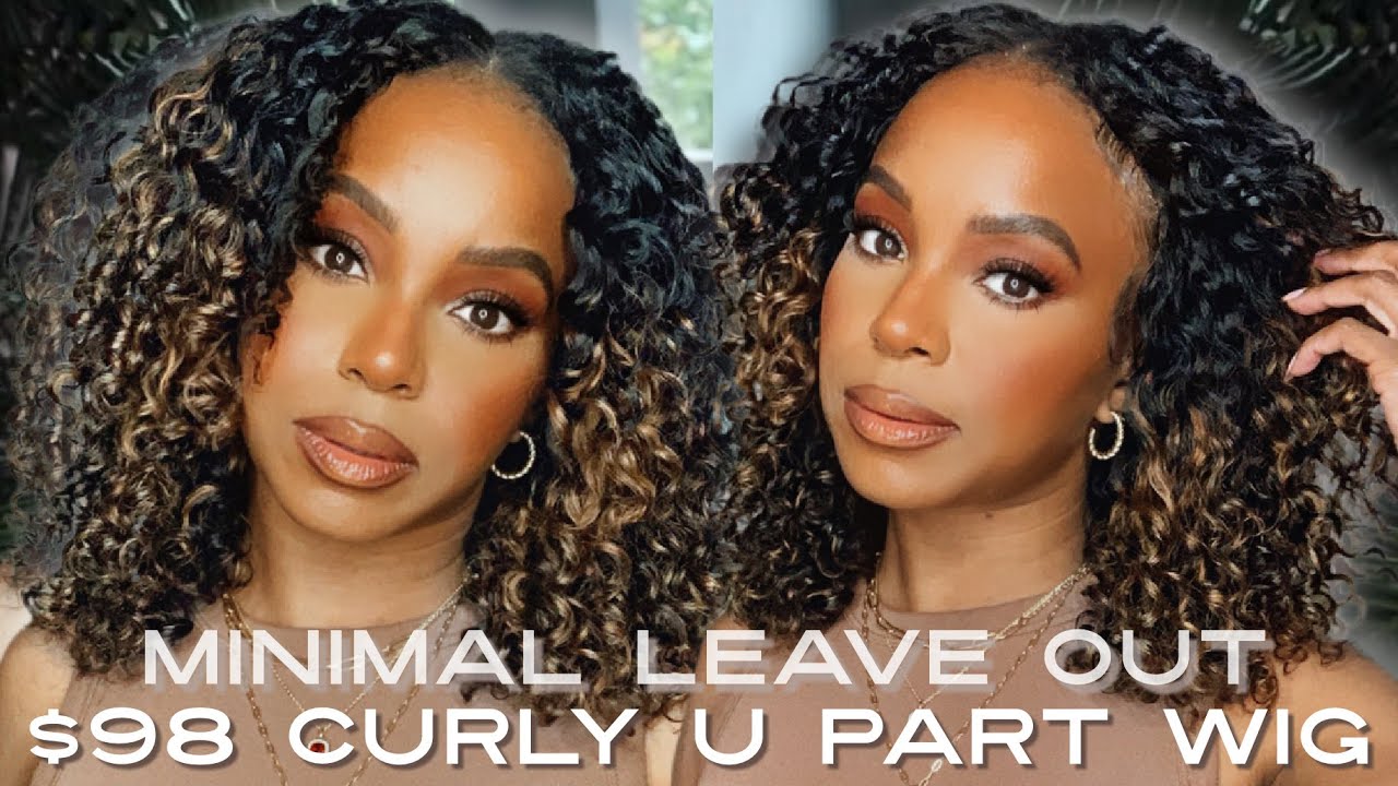 MINIMAL LEAVE OUT NO EDGES OUT U PART! $98 CURLY HIGHLIGHT U PART WIG | UNICE HAIR | ALWAYSAMEERA