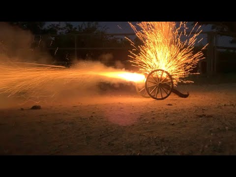Shooting the 50 Caliber Mountain Howitzer Cannon at Dusk