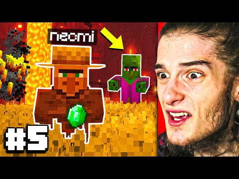 ZOMBIE NECMI IS NOW A VILLAGE 🧟 IN NETHER... (Minecraft Hardcore Survival #5)