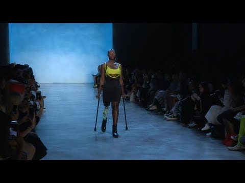 Models on the runway of the Chromat Fashion Show in NYC