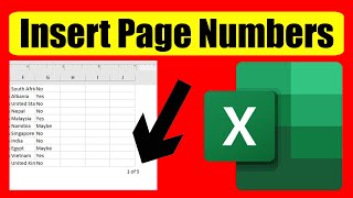 How To Insert Page Number In Excel