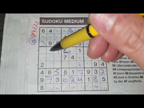 Faster than 15 minutes. Not this one. (#4373) Medium Sudoku puzzle 04-07-2022 (No Additional today)