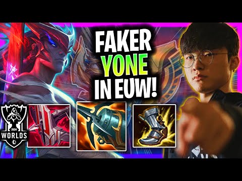 FAKER PERFECT GAME WITH YONE IN EUW SERVER! | T1 Faker Plays Yone Mid vs Vladimir!  Worlds Bootcamp