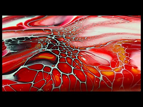 Acrylic Pour Fluid Art Video Creating Blooms using #sheleeartstyle PM and Technique on Birch Plywood
