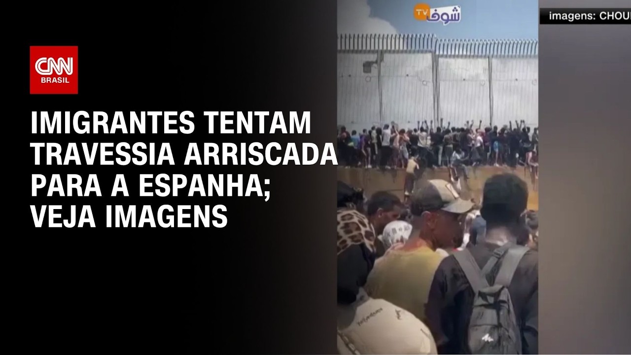 Imigrantes tentam travessia arriscada para a Espanha; veja gravação | CNN BRASIL