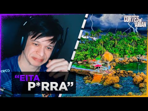 ARUAN REAGE A UMA TEMPESTADE ACABOU COM A NOSSA ILHA😭 DEU MEDO DE VER! (THIAGO REIS)-Cortes do Aruan