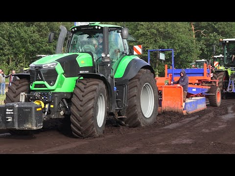 14t Claas Xerion fast 20m hinter Massey Ferguson Trecker Treck Schülp 2023 Full Cass