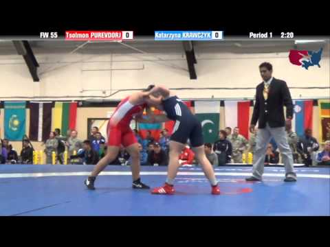 55 KG RR1 - Tsolmon Purevdorj (MGL) vs Katarzyna Krawczyk (POL)