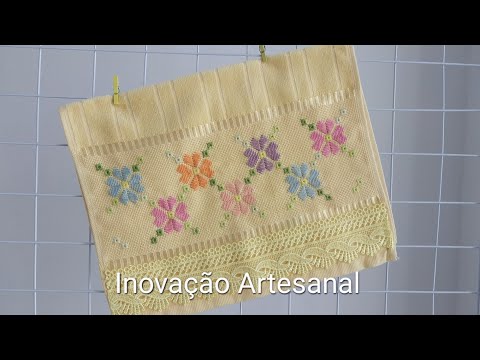 #124 Ponto Reto 🌹 Lindas Flores Bordadas