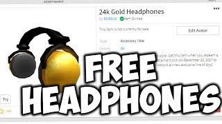 How To Get Free Headphones On Roblox 2018 - roblox 24k gold headphones code free roblox codes youtube