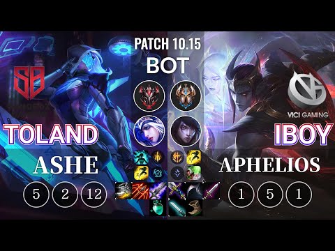 SB TolanD Ashe vs VG iBoy Aphelios Bot - KR Patch 10.15
