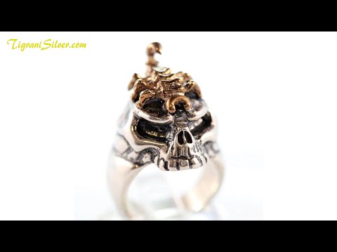 Sterling Silver & Bronze King Scorpion Ring - Tigrani Silver