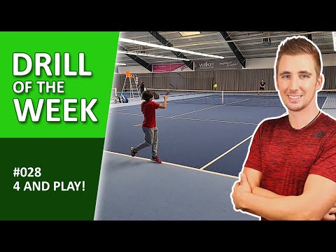 "4 and Play!" - Practice Direction Change | Offensive Play Tennis Drill  #028 - "Drill of the Week"