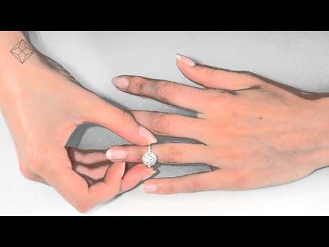 Diamond 1ct and 18K White Gold Cluster Ring - FT76