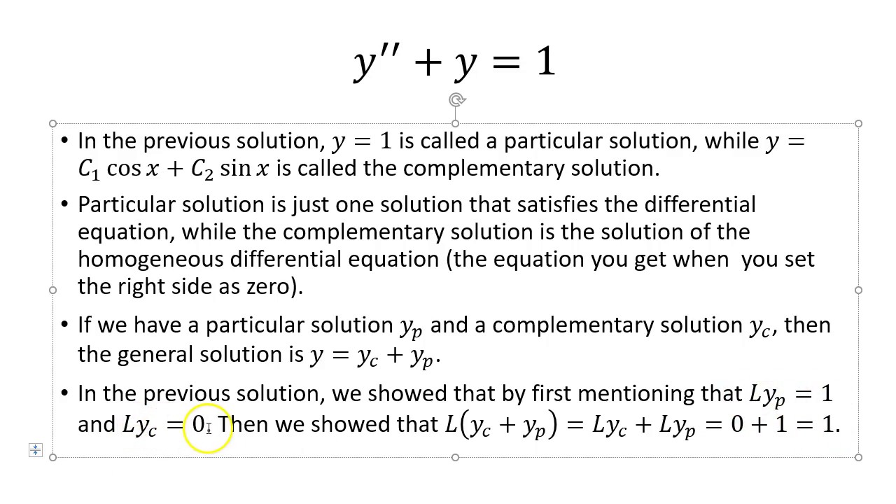 Introduction to non-homogeneous differential equations