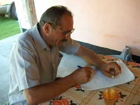 Gheorghe Burdulea compunand -  Poiana - Cazanesti, Mehedinti,