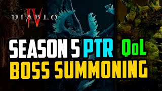 Diablo 4 NEW Boss Summoning Season 5 PTR - Great QoL