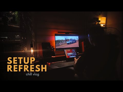 desk setup refresh 🧹 | cleaning my desk setup & chill gaming session