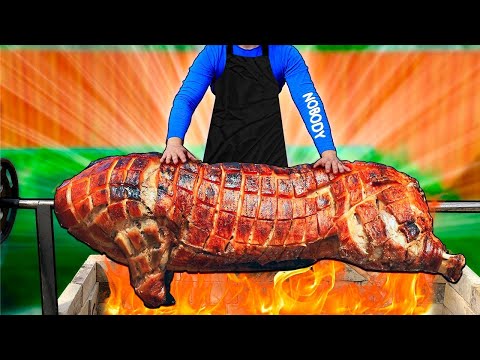 100 kg giant pig recipe | Big pig cooking and eating by VANZAI COOKING