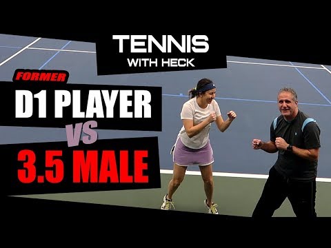 Female Ex College Tennis Player vs NTRP Rated 3.5 Male