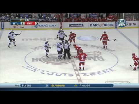 Magnus Paajarvi wrap around backhand goal 1-0 St. Louis Blues vs Detroit Red Wings 1/20/14 NHL