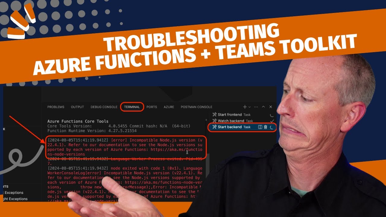 Troubleshoot Microsoft Teams Toolkit issues with Node, Azure Functions, & macOS