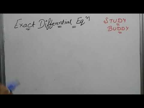 Exact Differential Equation - Concept & Numericals II Applied Maths Video