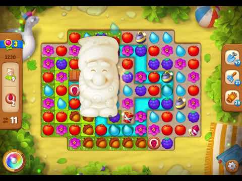 GardenScapes Level 3230 no boosters (17 moves)