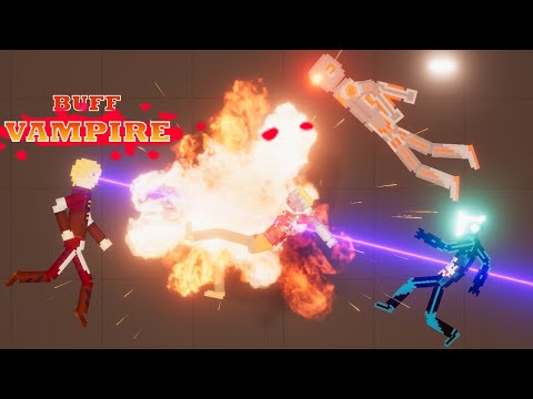 Buff Vampire vs Tech Droids in Destructible Zone - People Playground 1.21.3