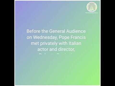 Pope Francis meets with Italian actor Roberto Benigni