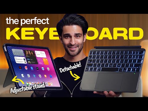Keyboard Case for iPad Air 13 inch (M4/2026/M3 2025/M2 2024),iPad Pro 12.9 inch (3/4/5/6th Gen)，Magic-Style Magnetic - Floating Cantilever Stand，Backlit Keyboard with Multi-Touch Trackpad (Blue) video review thumbnail