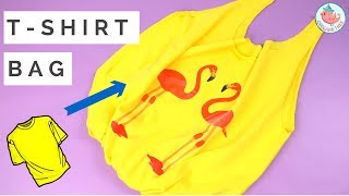 How to Make a DIY T-shirt Bag (NO SEW, NO GLUE) - Upcycling & Recycling Crafts